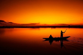 Pescadores al atardecer