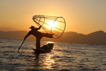 Pescador al atardecer