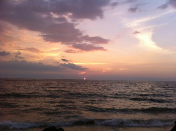 La playa al atardecer
