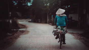 Vietnamita en bicicleta