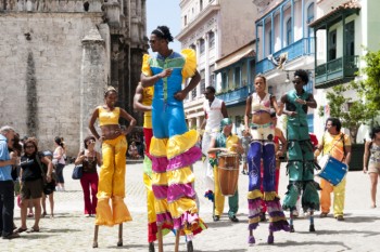 Colorful dancing in the streets of Cuba