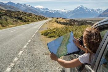 Road trip with map
