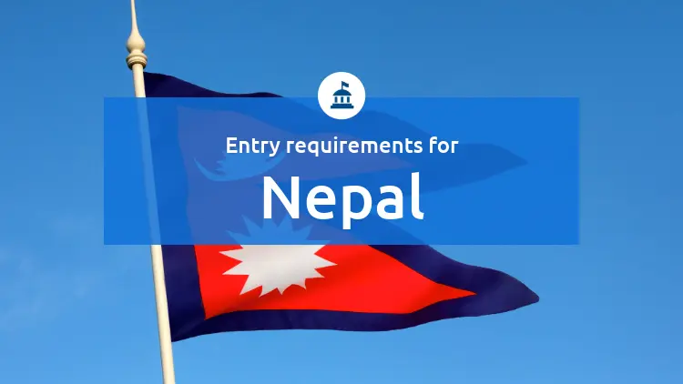 Nepal flag with the text "Entry requirements Nepal" at the top