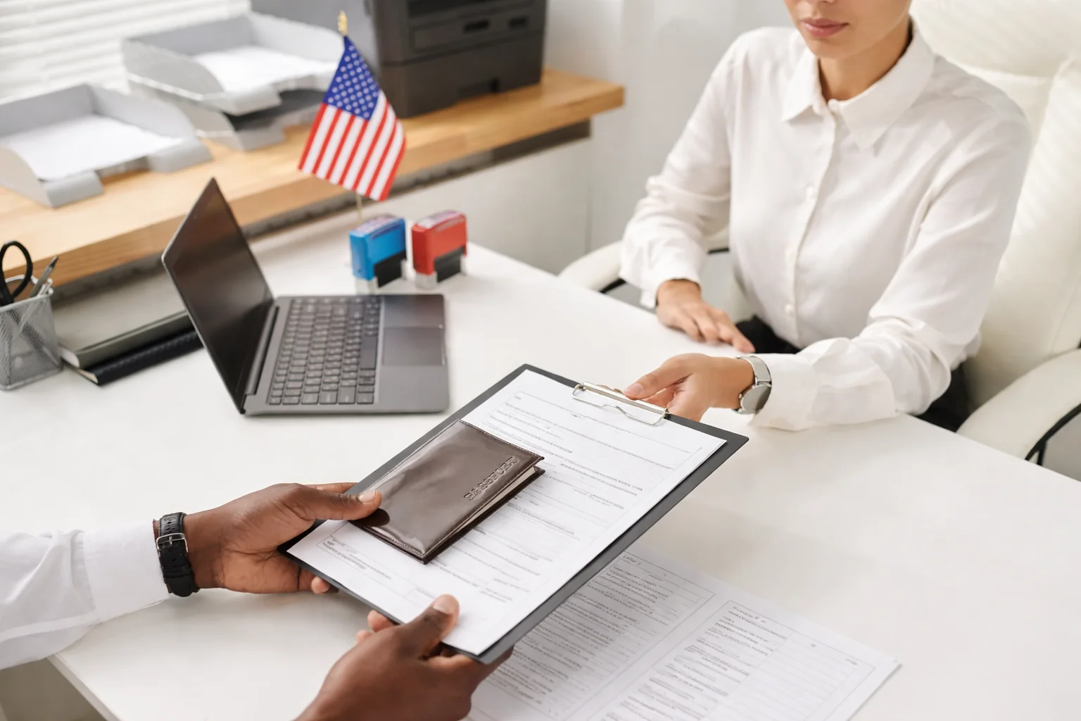 Submitting documents at the embassy appointment