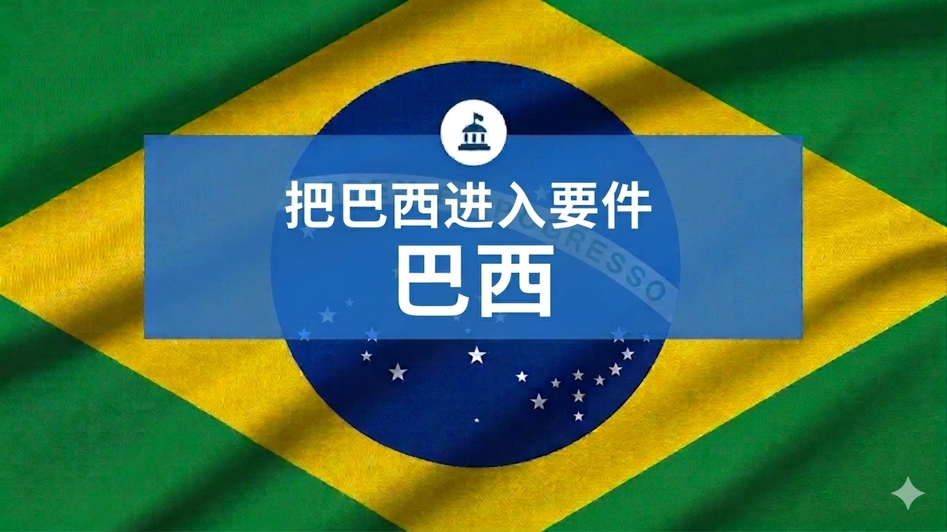 巴西国旗配以入境要求标题。