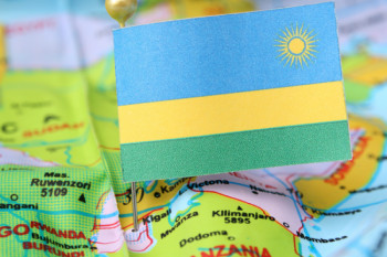 Flagge Ruandas, ein Land, das ein Visum für die Einreise verlangt