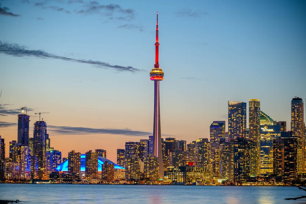 Toronto Toronto skyline with the CN Tower at sunset